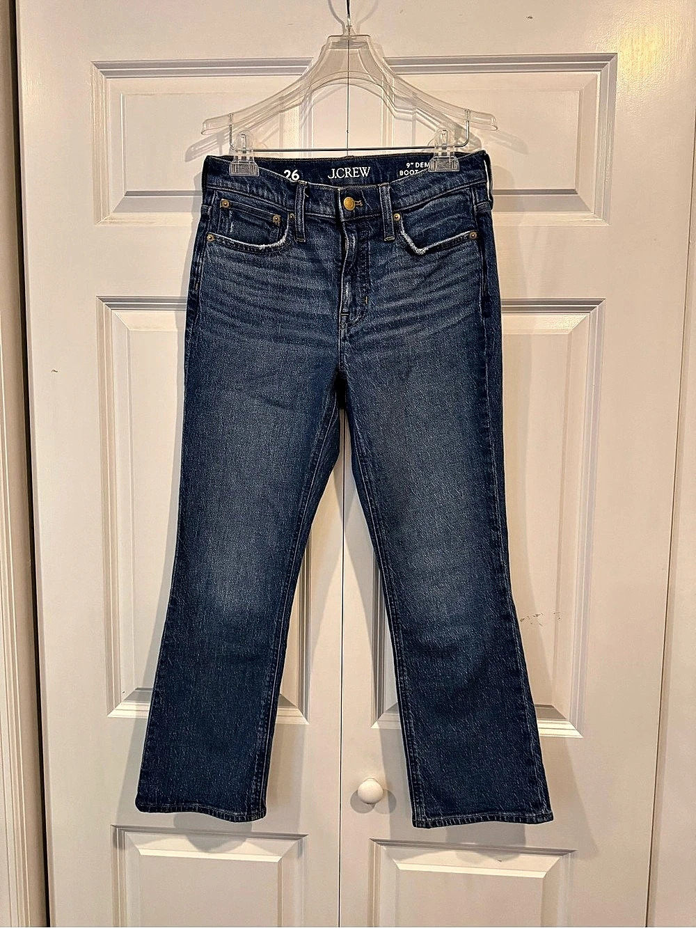 J.Crew 9" Demi-Boot Crop Jean Bootcut Jeans in Blue Waist 26 - Picture 2 of 15